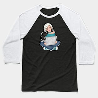 Girl with laptop Baseball T-Shirt